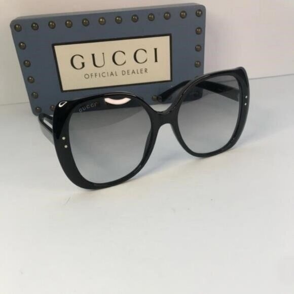 💯 - New Authentic Gucci Sunglasses GG0472S 001 Black Light Grey Gradient - Picture 10 of 12
